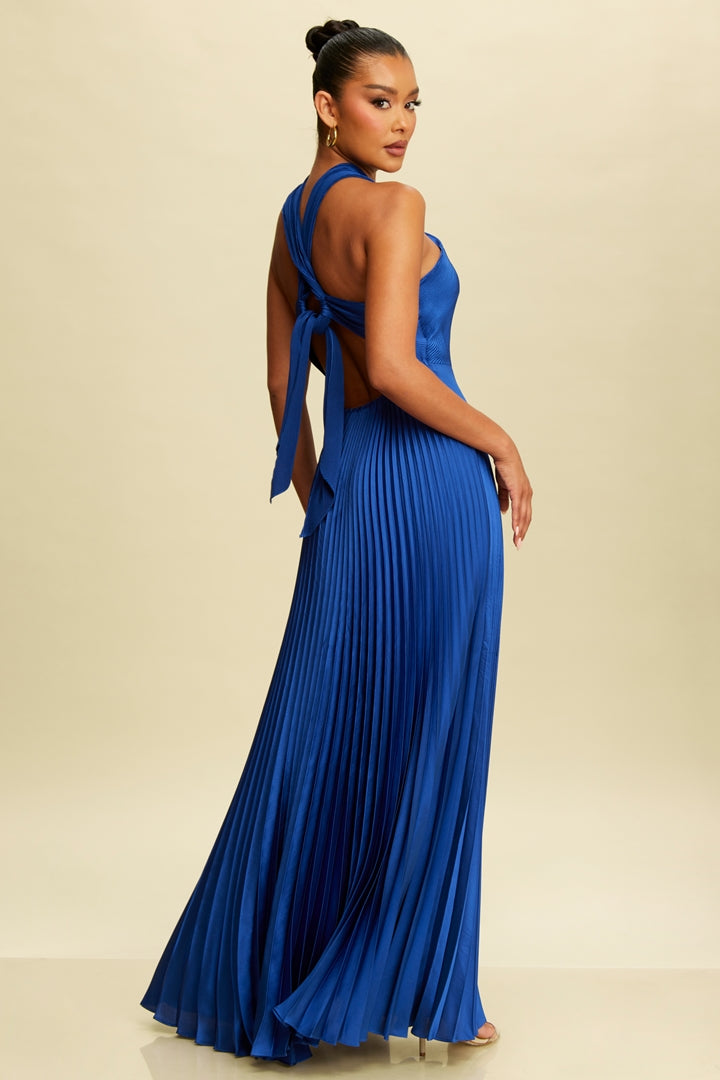 Crisscross Pleats Maxi Dress