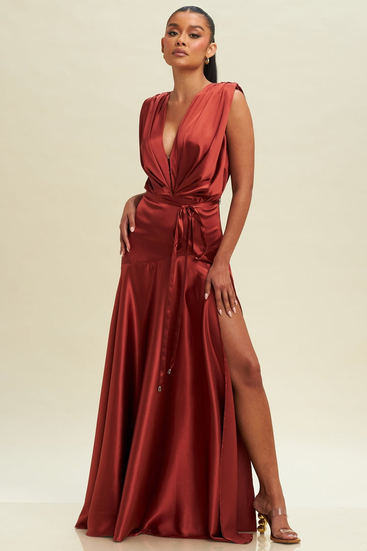 Starlight Satin Gala Gown-DRESS