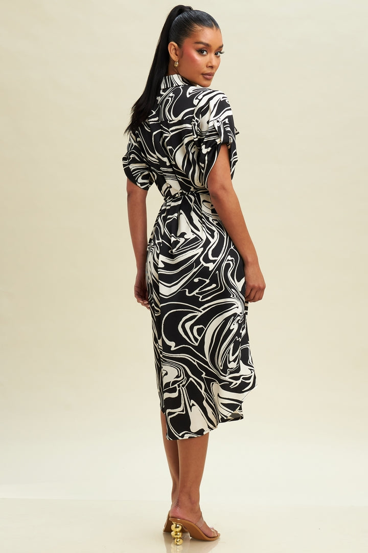 Whirlwind Midi Shirt Dress-MIDI DRESS