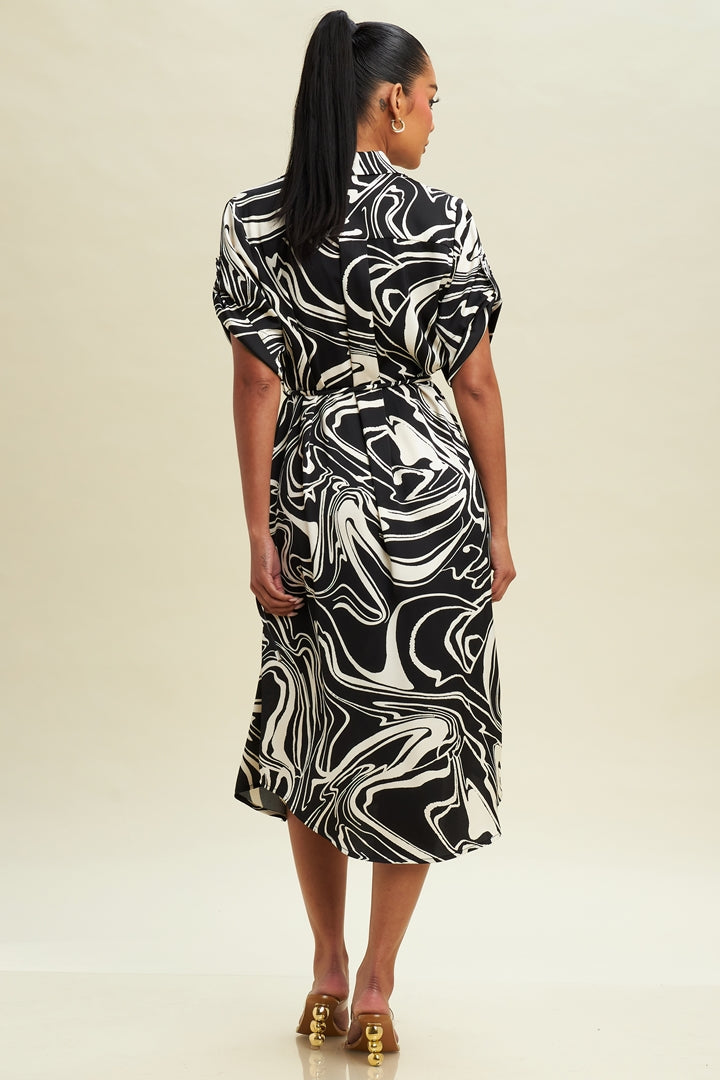 Whirlwind Midi Shirt Dress-MIDI DRESS