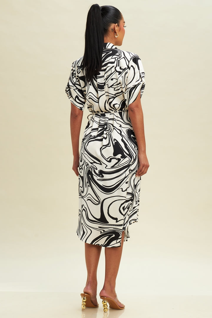 Whirlwind Midi Shirt Dress-MIDI DRESS