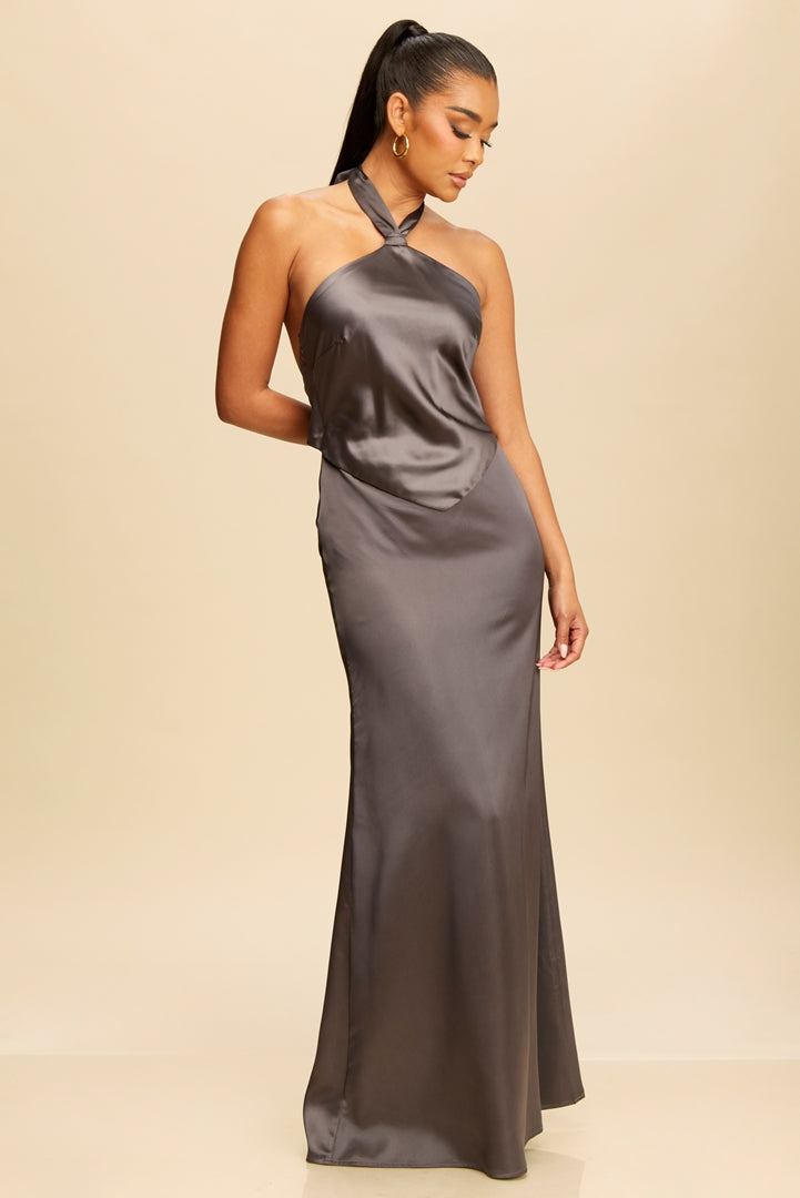 Graceful Tie Halter Maxi Dress