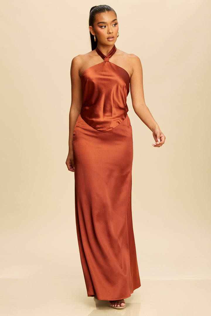 Graceful Tie Halter Maxi Dress